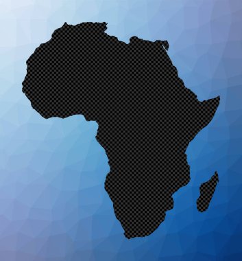 Afrika geometrik haritası Afrika 'nın Stencil şekli düşük poli stili İnanılmaz kıta vektörü