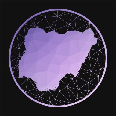 Nijerya ikonu, Nijerya 'nın geometrik tarzdaki çokgen haritası Ülke haritası