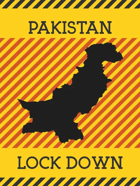 Pakistan Lock Down Sign icône de danger de pandémie de pays jaune Illustration vectorielle — Image vectorielle