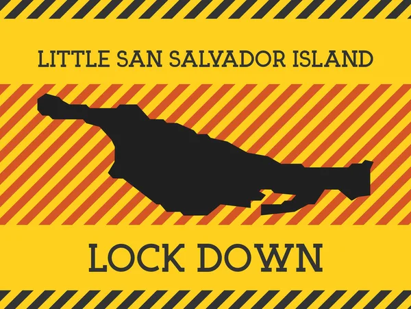 Küçük San Salvador Adası Kilitlemesi Sarı Ada Pandemik Salgın Tehlike Vektör İllüstrasyonu — Stok Vektör