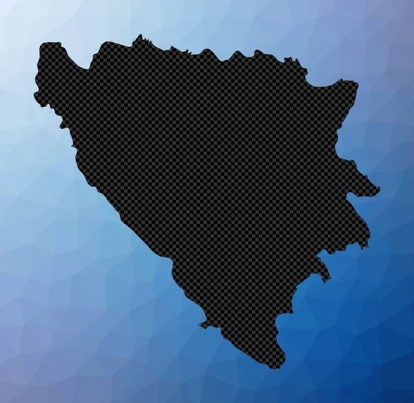 보스니아 지리 지도 Stencil shape of Bosnia in low poly style Artistic country vector — 스톡 벡터