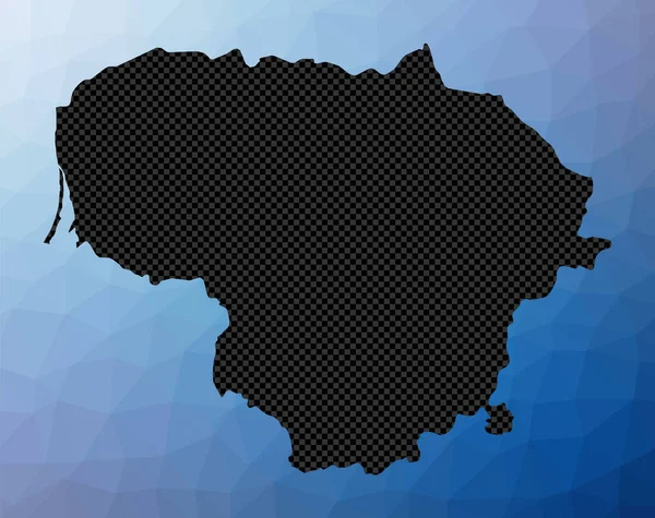 Литовська географія Stencil form of Lithuania in low poly style Creative country vector — стоковий вектор