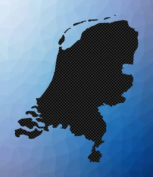 Нідерландська геометрична мапа Форма Stencil у стилі низького поулу Вектор країни Охолодження — стоковий вектор