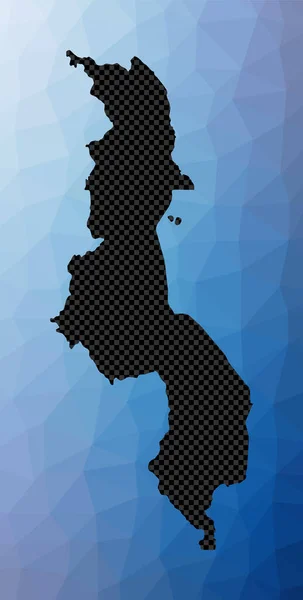 Malawi mapa geométrico Plantilla forma de Malawi en bajo estilo poli Atractivo vector país — Vector de stock