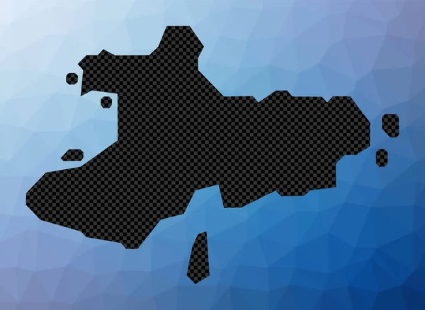 Γεωμετρικός χάρτης της Ένωσης Νησί Stencil σχήμα της Ένωσης Νησί σε χαμηλό πολυ στυλ Radiant νησί διάνυσμα — Διανυσματικό Αρχείο