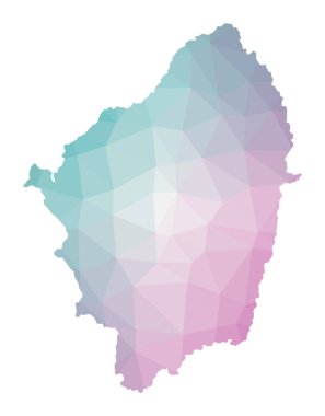 Adanın zümrüt ametist renkleriyle Naxos Geometrik haritasının poligonal haritası