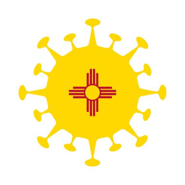 Virüs şeklinde New Mexico bayrağı ABD 'de Vektör illüstrasyonu