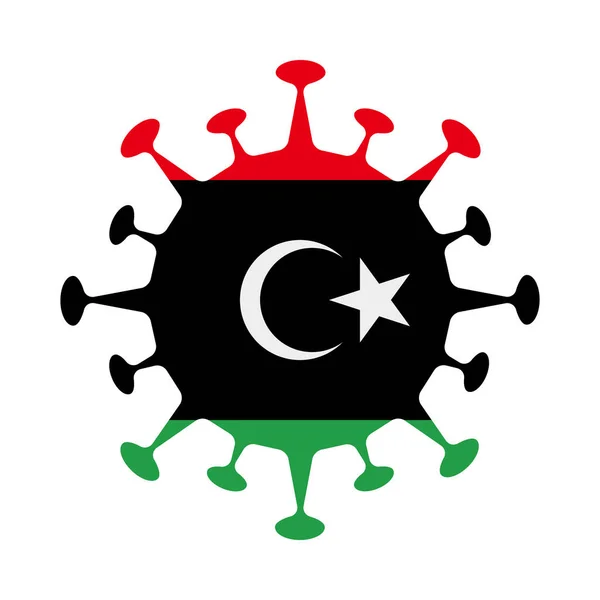 Flagge Libyens in Virusform — Stockvektor