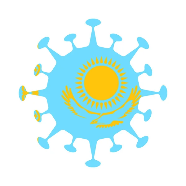 Kazakstans flagga i virusform Country sign Vector illustration — Stock vektor