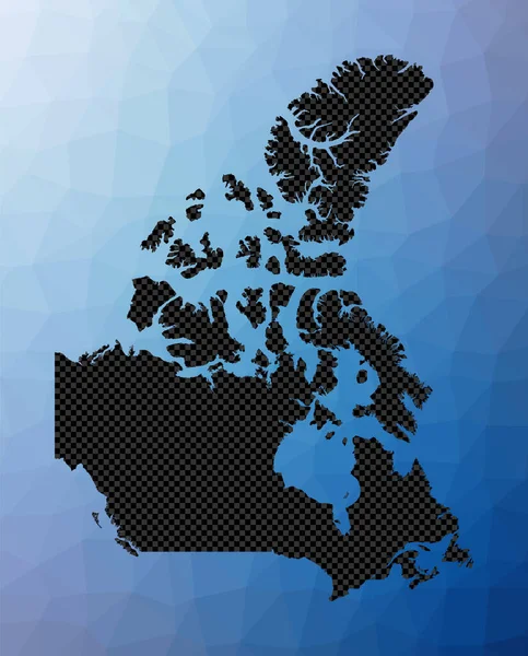 カナダの幾何学地図低ポリスタイルでカナダのステンシルの形クールカントリーベクトルイラスト — ストックベクタ