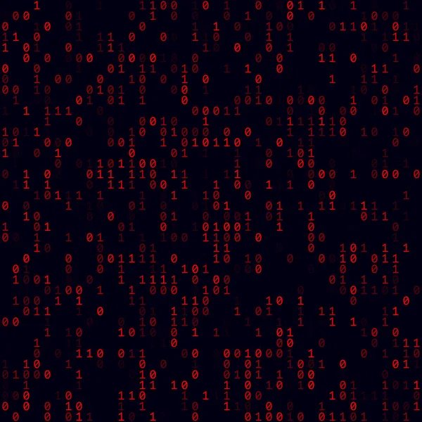 Futuristiska tech bakgrund Röd gles binär bakgrund Medelstor sömlös mönster Snygg — Stock vektor