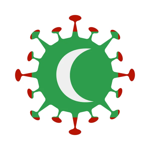 Прапор Мальдівів у формі вірусу Country sign Vector illustration — стоковий вектор