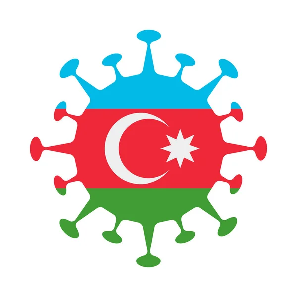 Bandera de Azerbaiyán en forma de virus Signo de país Vector illustration — Vector de stock