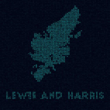 Lewis ve Harris Harita Adası dijital stil siber haritasında Lewis ve Harris ile adanın