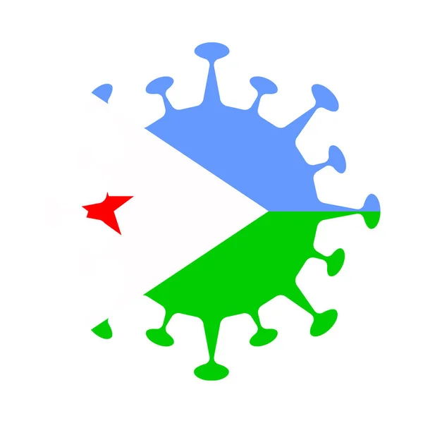 Flaga Dżibuti w kształcie wirusa Ilustracja wektora — Wektor stockowy