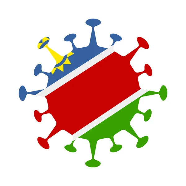 Bandeira da Namíbia em forma de vírus País sinal Vetor ilustração — Vetor de Stock