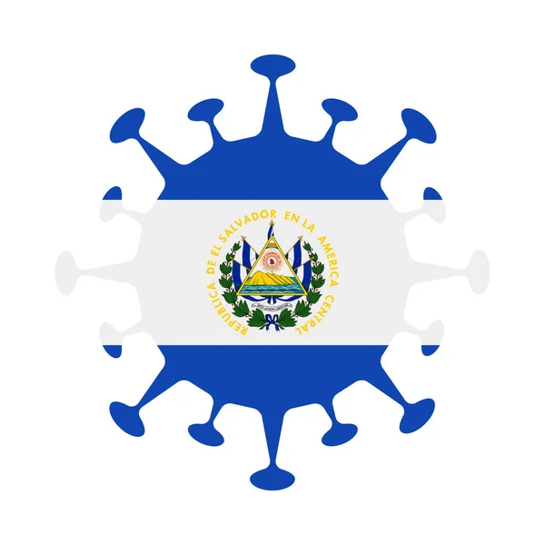 Bandeira de El Salvador em forma de vírus País sinal Vetor ilustração — Vetor de Stock