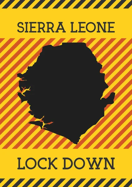 Sierra Leone Kilitleme İşareti Sarı Ülke Pandemik Tehlike Vektör illüstrasyonu — Stok Vektör