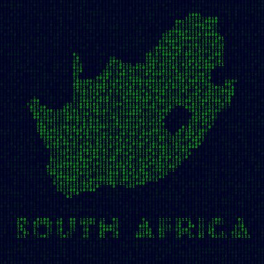 Güney Afrika 'nın bilgisayar korsanı tarzında Dijital Güney Afrika logosu sembolü