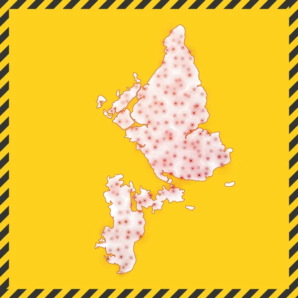 Siargao闭锁病毒危险标志关闭岛屿图标黑带边界周围的地图 — 图库矢量图片