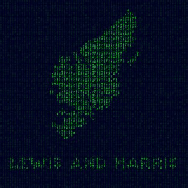 Dijital Lewis ve Harris logo adası sembolü. Lewis ve Harris 'in ikili kod haritası.