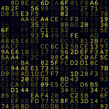 Soyut dijital arkaplan Sarı hexademical çiftler arka plan Küçük boyutlu, pürüzsüz
