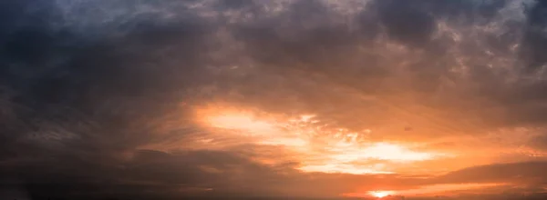 Beautiful View Sky Cloud Dusk Sky Bright Blue Orange Yellow — Stock Photo, Image