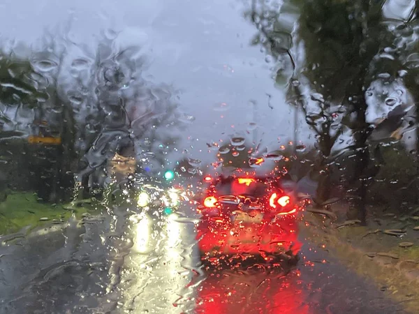 Drive Car Rain — Stock Photo, Image