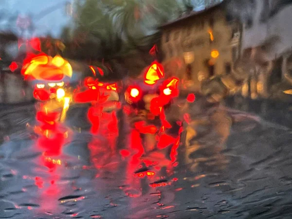 Auto Fahren Regen — Stockfoto