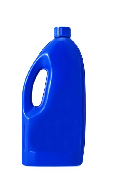 Gesloten Nieuwe Blu Plastic Fles Met Witte Achtergrond — Stockfoto