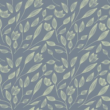 kesintisiz çiçek elle çizilmiş desen