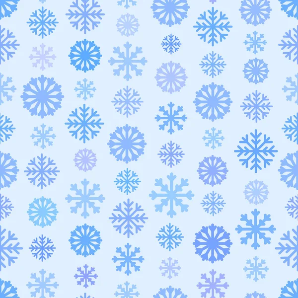 Padrão de cor azul sem costura com flocos de neve, inverno simples plano de fundo —  Vetores de Stock