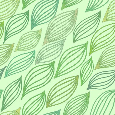 Stilize yapraklar yeşil seamless modeli