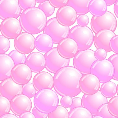 Pembe Balonlar, gerçekçi kabarcıklar arka plan, pembe blob duvar kağıdı, vektör ile Seamless Modeli