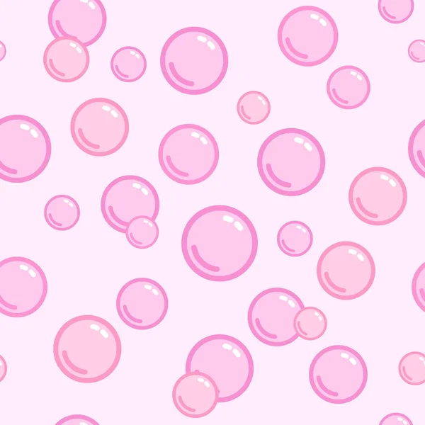Vzor bezešvé s růžové bubliny, naivní a jednoduché pozadí, růžové tapety — Stockový vektor