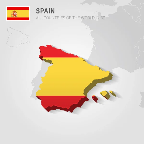 Spanien und die Nachbarländer. Europa Verwaltungskarte. — Stockvektor