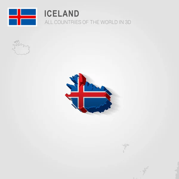 Islanda e paesi limitrofi. Mappa amministrativa dell'Europa . — Vettoriale Stock