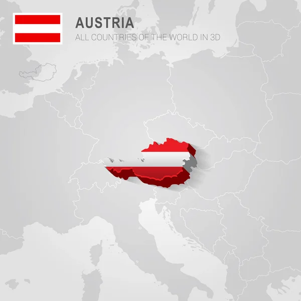 Áustria e países vizinhos. Mapa administrativo da Europa . —  Vetores de Stock