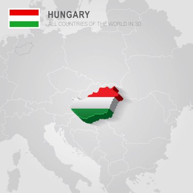 Macaristan ve komşu ülkelerde. Avrupa yönetim Haritası.