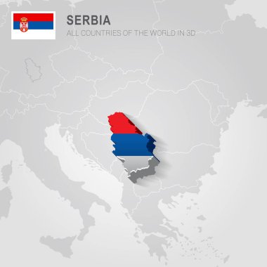 Sırbistan ve komşu ülkelerde. Avrupa yönetim Haritası.