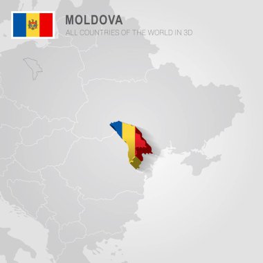 Moldova ve komşu ülkelerde. Avrupa yönetim Haritası.