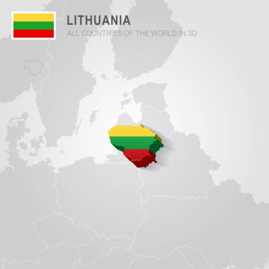 Litvanya ve komşu ülkelerde. Avrupa yönetim Haritası.