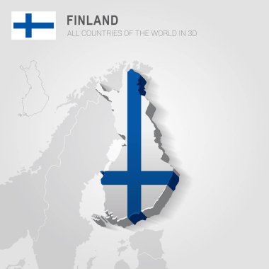 Finlandiya ve komşu ülkelerde. Avrupa yönetim Haritası.