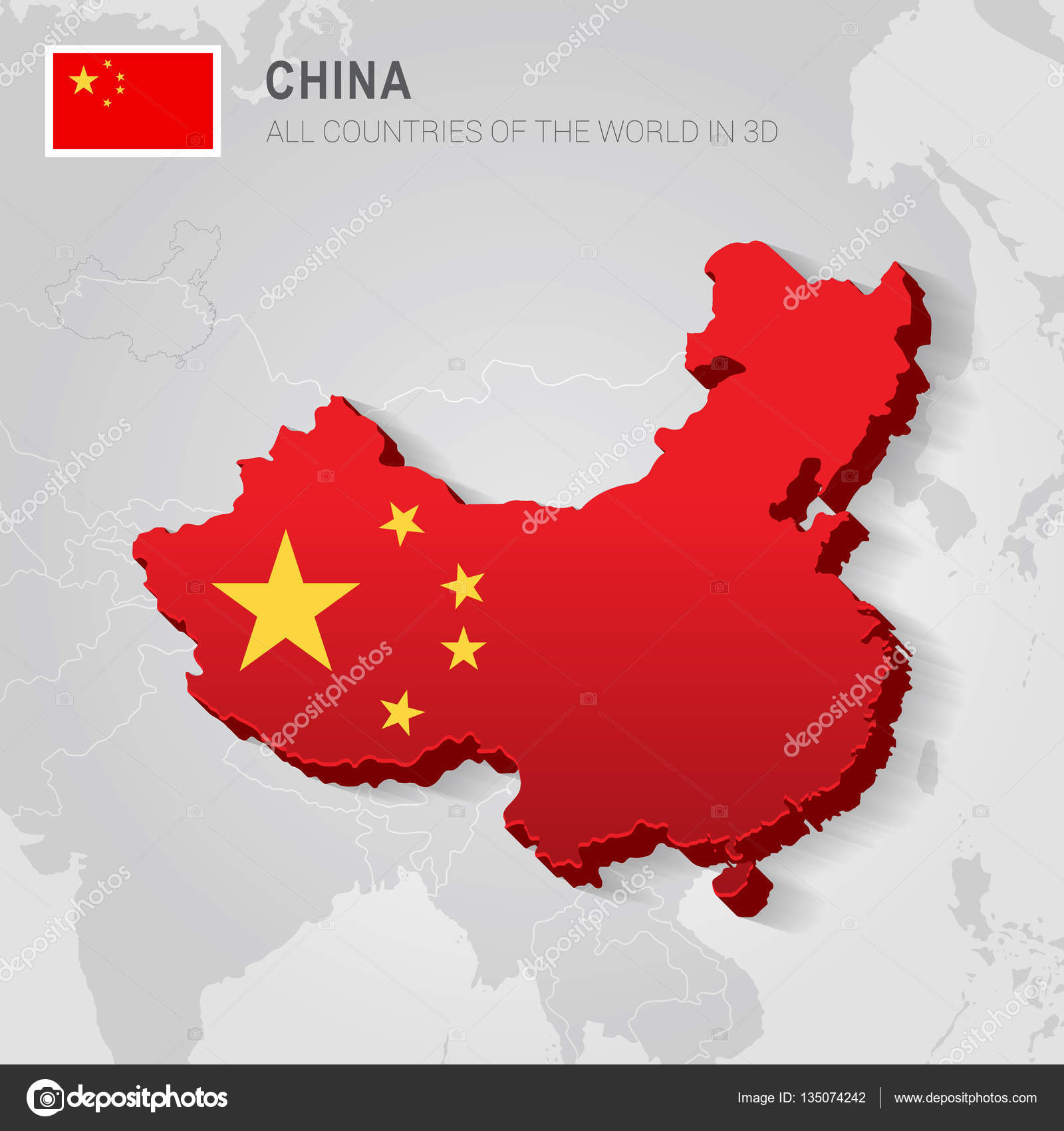 slepá mapa číny Čína a sousedních zemí. Administrativní slepá mapa Asie — Stock  slepá mapa číny