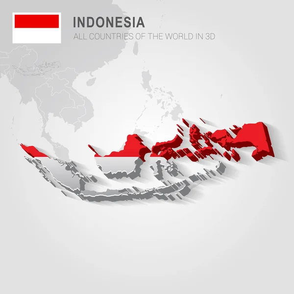 Indonesia y los países vecinos. Asia mapa administrativo . — Archivo Imágenes Vectoriales