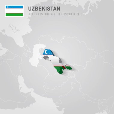 Gri haritada çizilmiş Özbekistan.