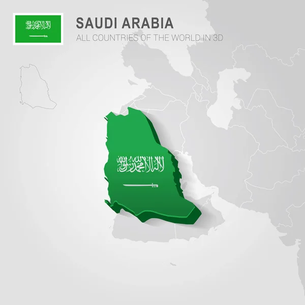 Saúdská Arábie na šedé mapě. — Stockový vektor