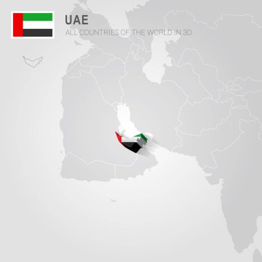 Gri haritada çizilmiş Birleşik Arap Emirlikleri.