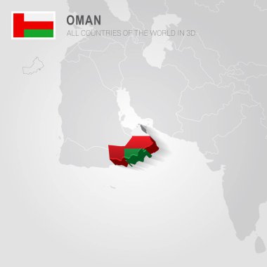 Gri haritada çizilmiş Umman.