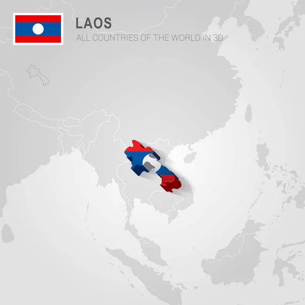 Лаос звернено на сірому карта. — стоковий вектор